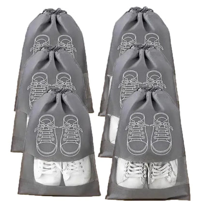 Printed Design Travel Shoe Storage Bags 2 Pcs Non-woven Rustproof Shoe Bag Portable Drawstring Bags For Shoes Clothing Travel Bag Organizer