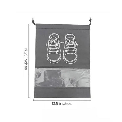 Printed Design Travel Shoe Storage Bags 2 Pcs Non-woven Rustproof Shoe Bag Portable Drawstring Bags For Shoes Clothing Travel Bag Organizer