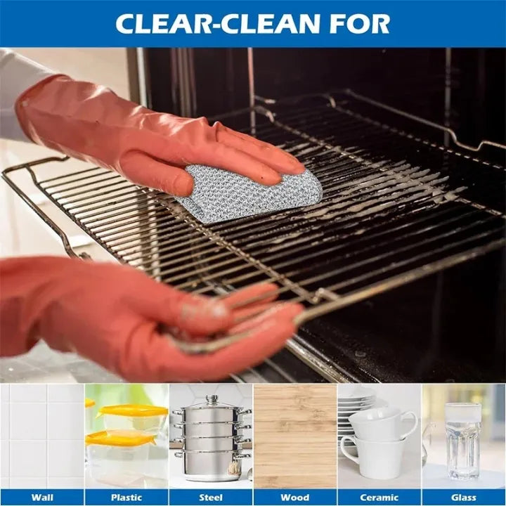 10 pcs Wire Cloth for Dish Washing Kitchen Cleaning Cloth Non-stick  Household Cleaning Accessories Dish Clean Wire Clothes