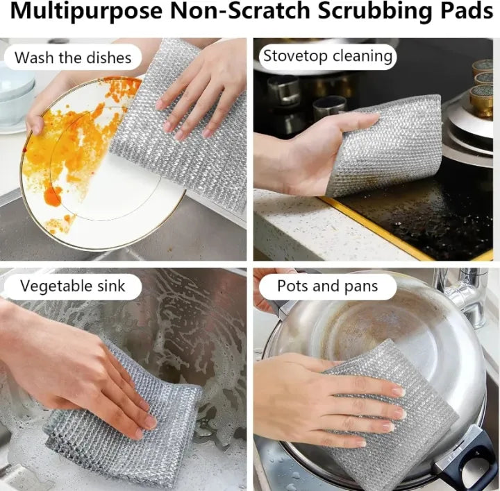 10 pcs Wire Cloth for Dish Washing Kitchen Cleaning Cloth Non-stick  Household Cleaning Accessories Dish Clean Wire Clothes