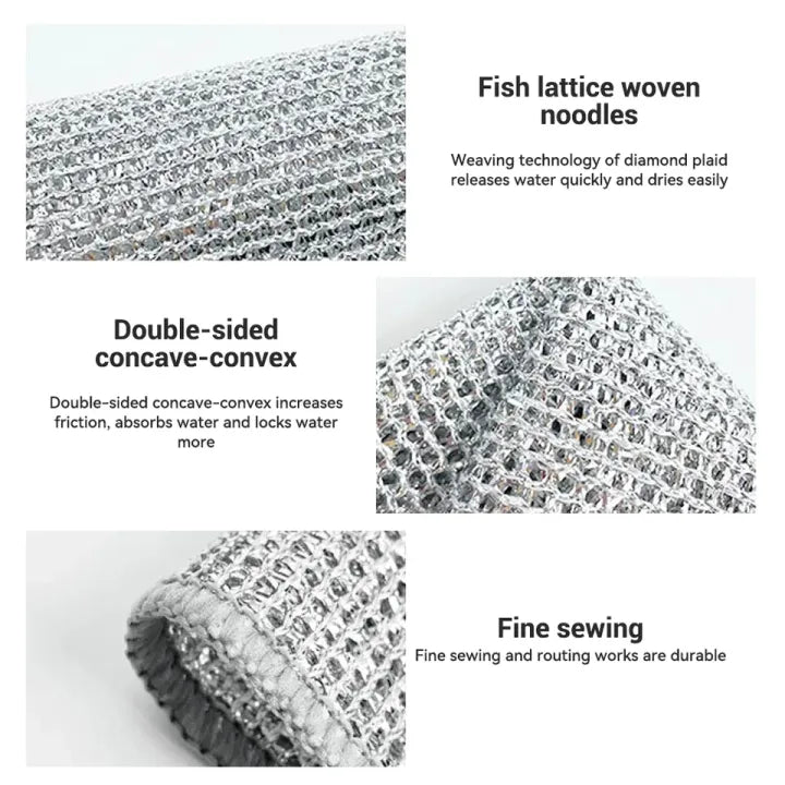10 pcs Wire Cloth for Dish Washing Kitchen Cleaning Cloth Non-stick  Household Cleaning Accessories Dish Clean Wire Clothes