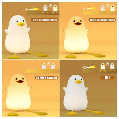 Cute Duck Night Lamp, Gifts for Women Teen Girls Baby, Kigs Seagull Night Light, Silicone Duck for Children Toddler