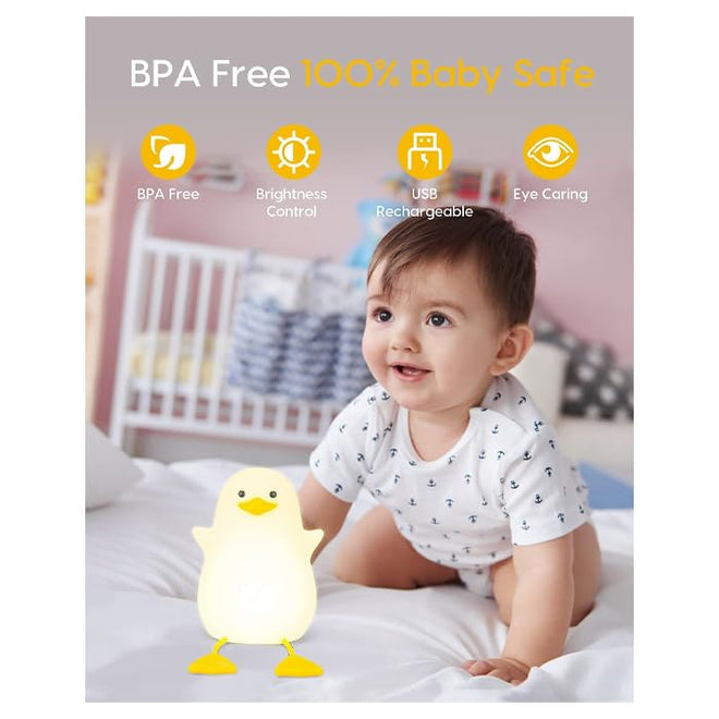 Cute Duck Night Lamp, Gifts for Women Teen Girls Baby, Kigs Seagull Night Light, Silicone Duck for Children Toddler