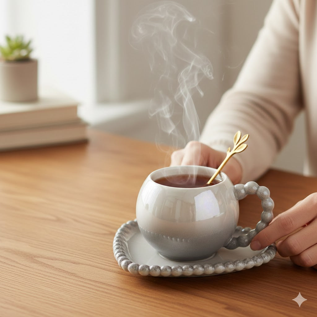 European Style Eco-Friendly Ceramic Coffee Cups New Bone China Tea Cups with Saucers Modern Design Coffee Set