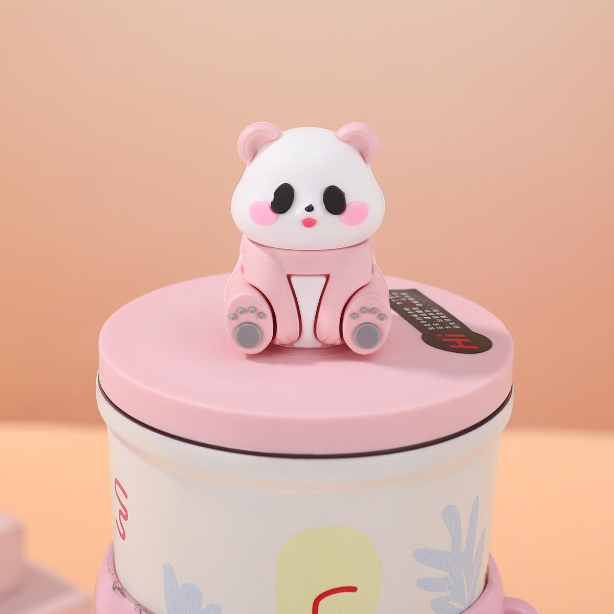 New Arrival Cute Panda Doll Thermos Coffee Cup Juice Milk Drinking Mug With Straw Vacuum Insulated Water Bottle