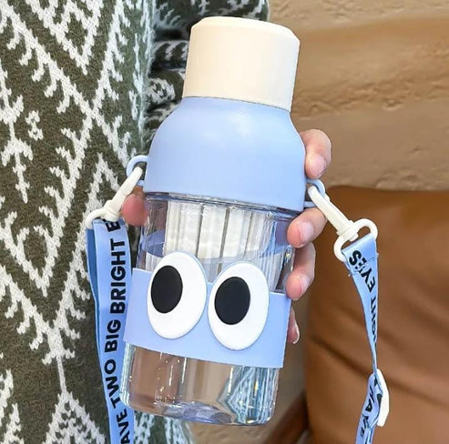Lovely Kids Water Thermos, Kids School Bottle, 650ml Cartoon Water Container With Strap, Cute Water Bottle Drinking With Straw Cup, Portable Leak Proof Straw Water Bottle
