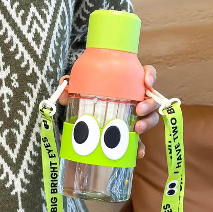 Lovely Kids Water Thermos, Kids School Bottle, 650ml Cartoon Water Container With Strap, Cute Water Bottle Drinking With Straw Cup, Portable Leak Proof Straw Water Bottle