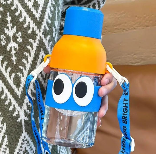 Lovely Kids Water Thermos, Kids School Bottle, 650ml Cartoon Water Container With Strap, Cute Water Bottle Drinking With Straw Cup, Portable Leak Proof Straw Water Bottle