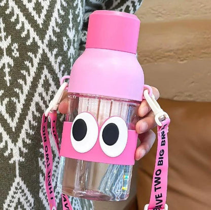 Lovely Kids Water Thermos, Kids School Bottle, 650ml Cartoon Water Container With Strap, Cute Water Bottle Drinking With Straw Cup, Portable Leak Proof Straw Water Bottle