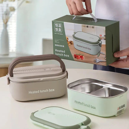 electric heated lunch box without water injection – 304 stainless steel, plug-in constant temperature for office use
