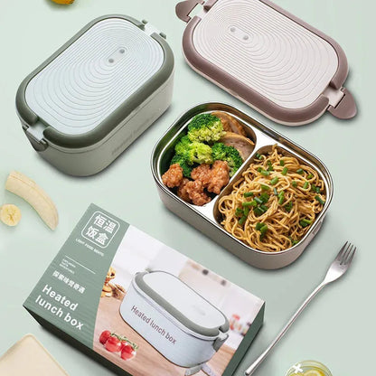 electric heated lunch box without water injection – 304 stainless steel, plug-in constant temperature for office use