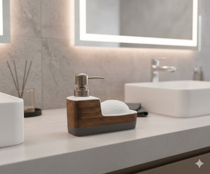 Luxury Ceramic Soap Dispenser with Sponge Holder
