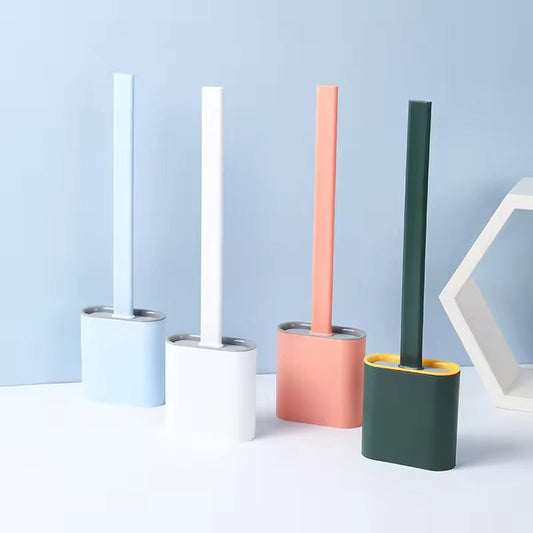 Silicone Toilet Brush with Stand Flexible Deep Cleaning Brush