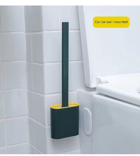 Silicone Toilet Brush with Stand Flexible Deep Cleaning Brush