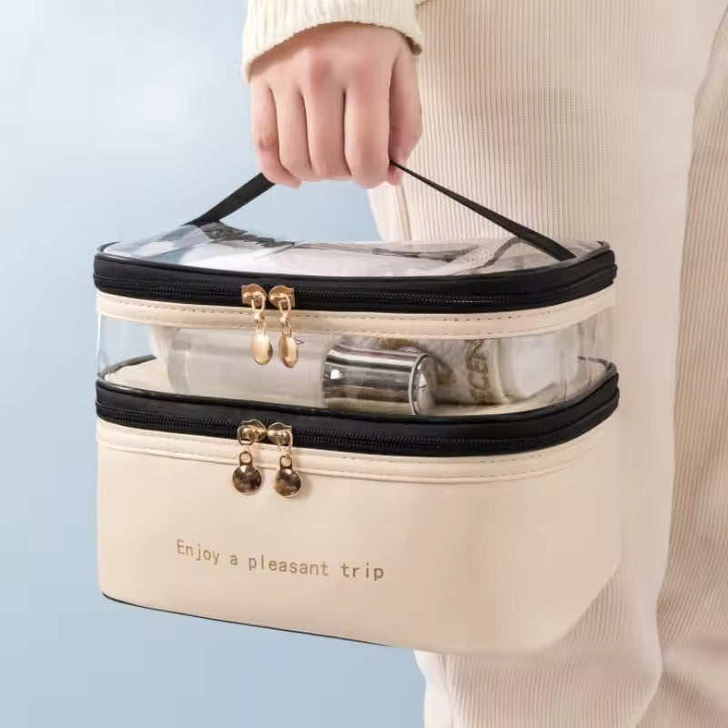 Dual Compartment cosmetic bag