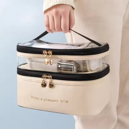 Dual Compartment cosmetic bag