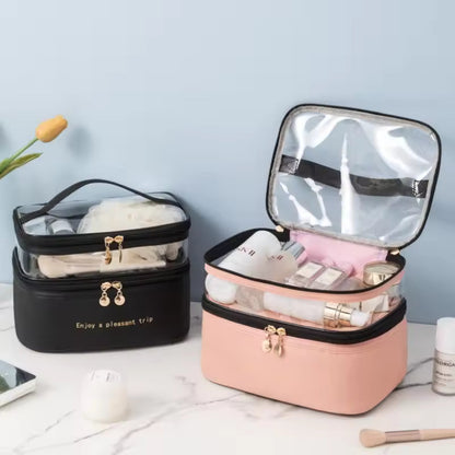 Dual Compartment cosmetic bag
