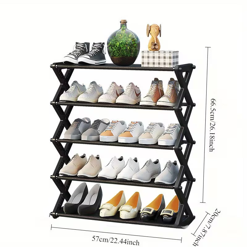 5 Layer Folding Shoe Rack Organizer