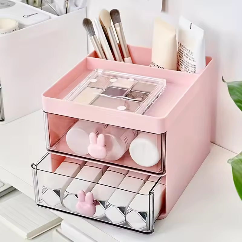 Small Desk Organizer With Drawer, Office Desktop Storage Box, Stationery/Makeup Organizer Storage Box