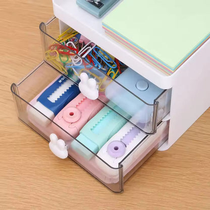 Small Desk Organizer With Drawer, Office Desktop Storage Box, Stationery/Makeup Organizer Storage Box