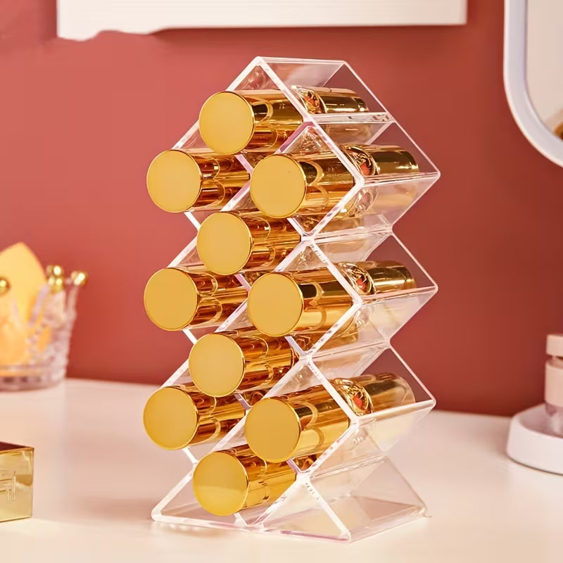 16 Grid Fish Shape Acrylic Lipstick Organizer Holder Tower