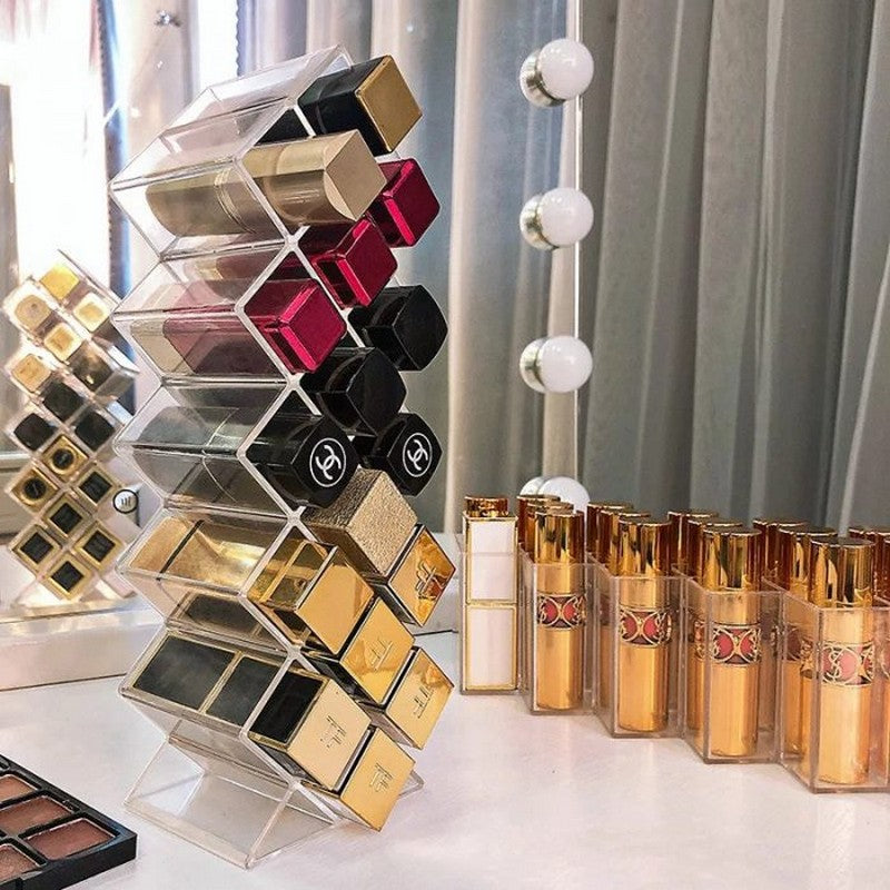 16 Grid Fish Shape Acrylic Lipstick Organizer Holder Tower