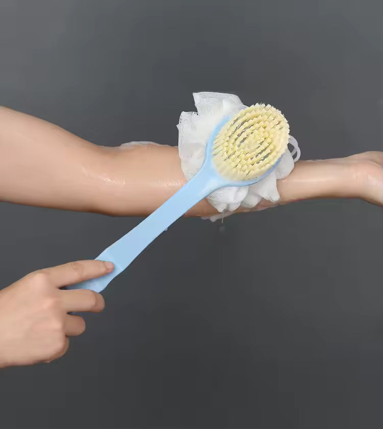 2 In 1 Bathing Scrubbing Long Handle Brush