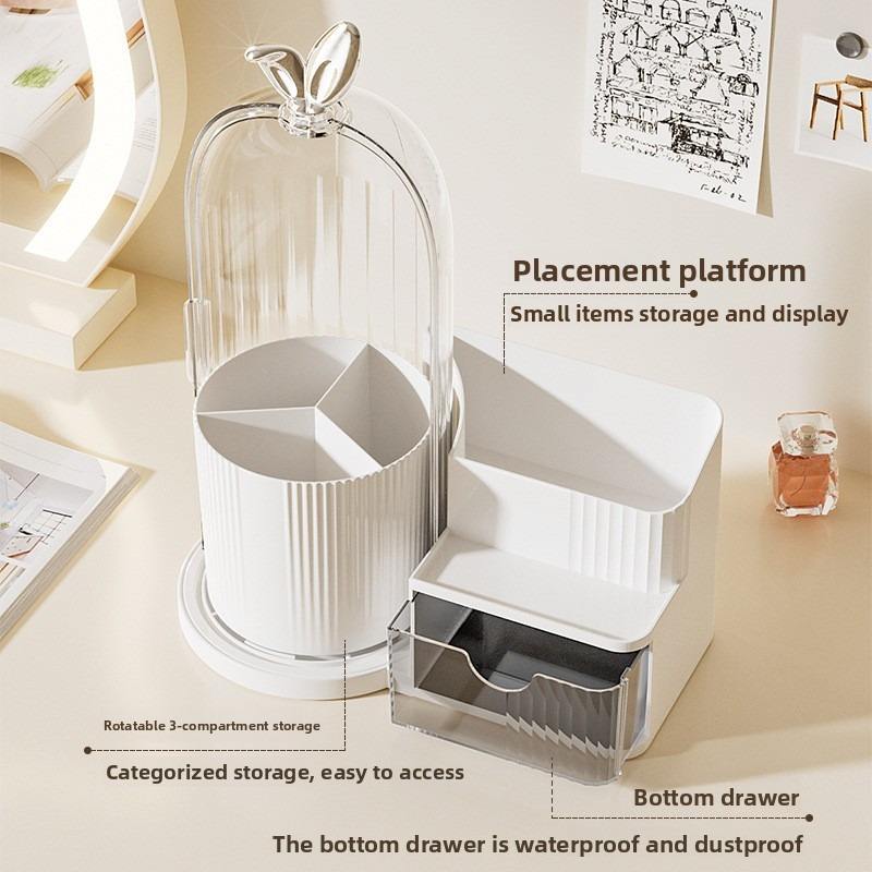 Rotating 2 In 1 Combination Cosmetic Display Box with Drawer Compact 360°