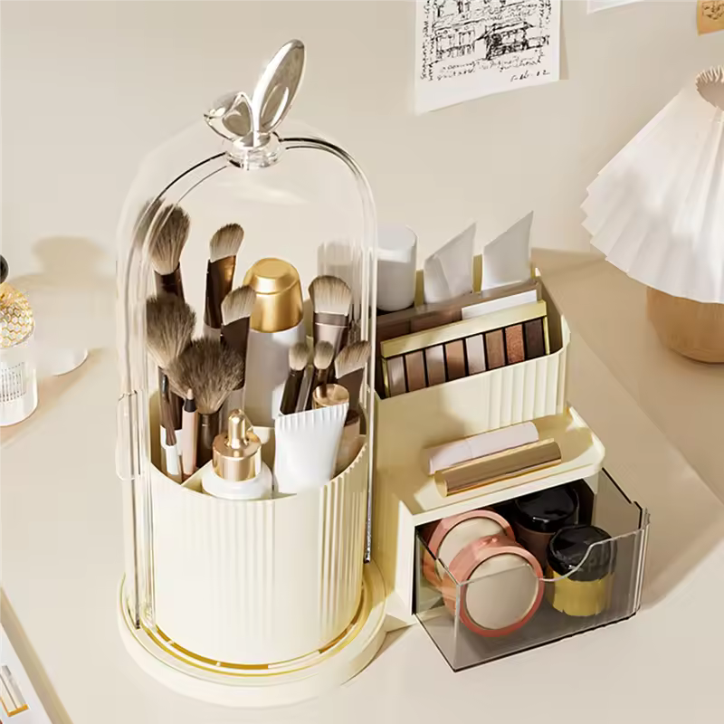 Rotating 2 In 1 Combination Cosmetic Display Box with Drawer Compact 360°