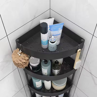 Multipurpose Layer Corner Rack Plastic & Metal Rod (4 Layer)