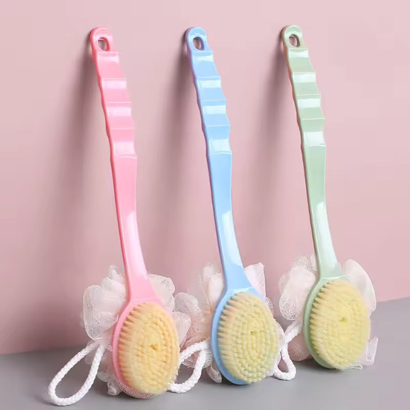 2 In 1 Bathing Scrubbing Long Handle Brush