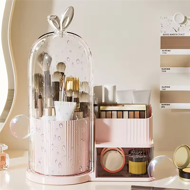 Rotating 2 In 1 Combination Cosmetic Display Box with Drawer Compact 360°