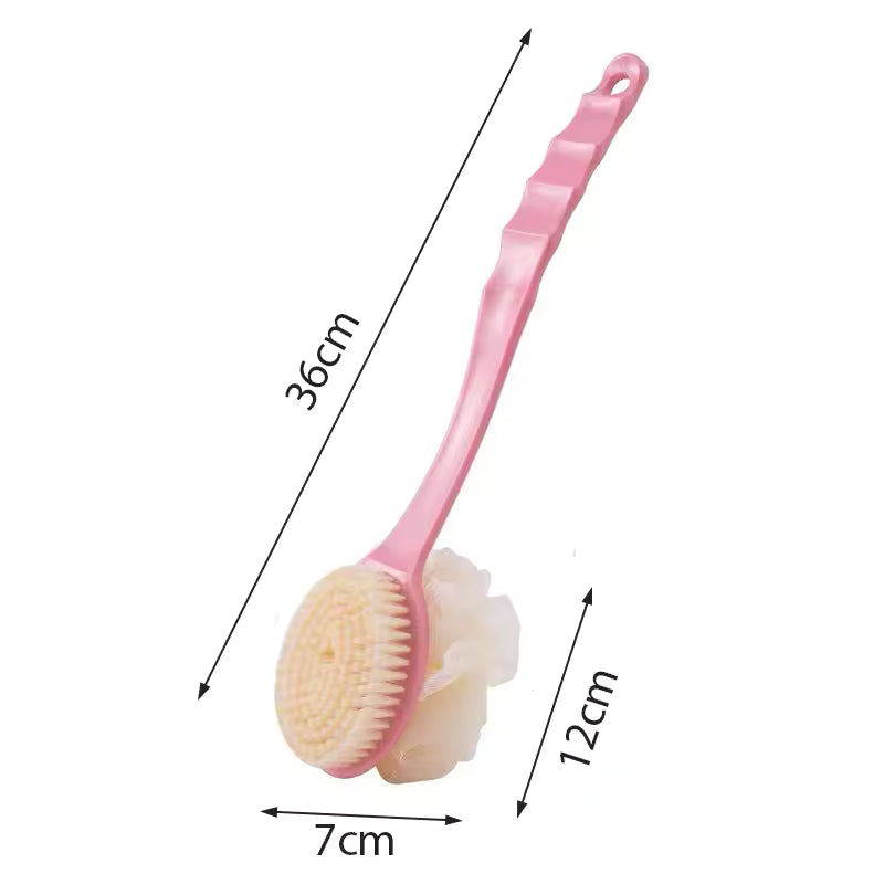 2 In 1 Bathing Scrubbing Long Handle Brush