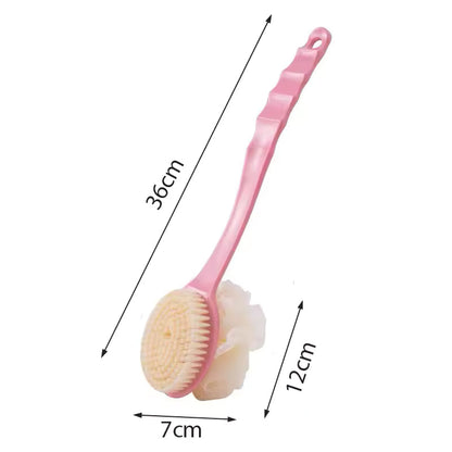 2 In 1 Bathing Scrubbing Long Handle Brush
