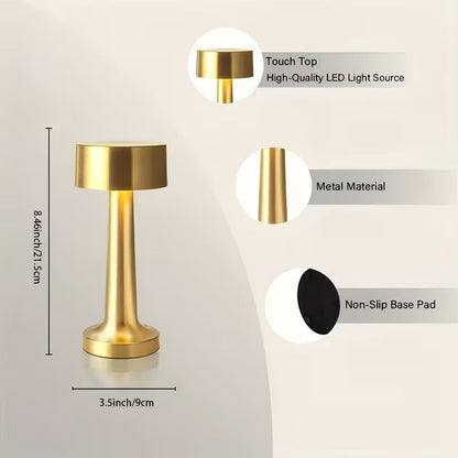 Luxe Gold Cordless Table Lamp – Rechargeable Accent Lighting
