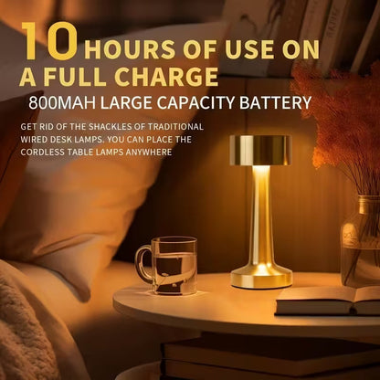 Luxe Gold Cordless Table Lamp – Rechargeable Accent Lighting