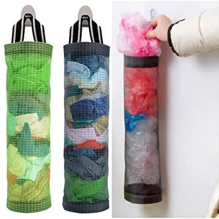 Plastic Bag Holder Dispensers Folding Mesh Garbage Bags Hanging Storage Bag Trash bags Holder Organizer Recycling Grocery