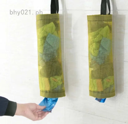 Plastic Bag Holder Dispensers Folding Mesh Garbage Bags Hanging Storage Bag Trash bags Holder Organizer Recycling Grocery