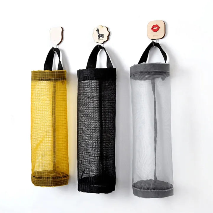 Plastic Bag Holder Dispensers Folding Mesh Garbage Bags Hanging Storage Bag Trash bags Holder Organizer Recycling Grocery