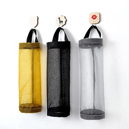 Plastic Bag Holder Dispensers Folding Mesh Garbage Bags Hanging Storage Bag Trash bags Holder Organizer Recycling Grocery