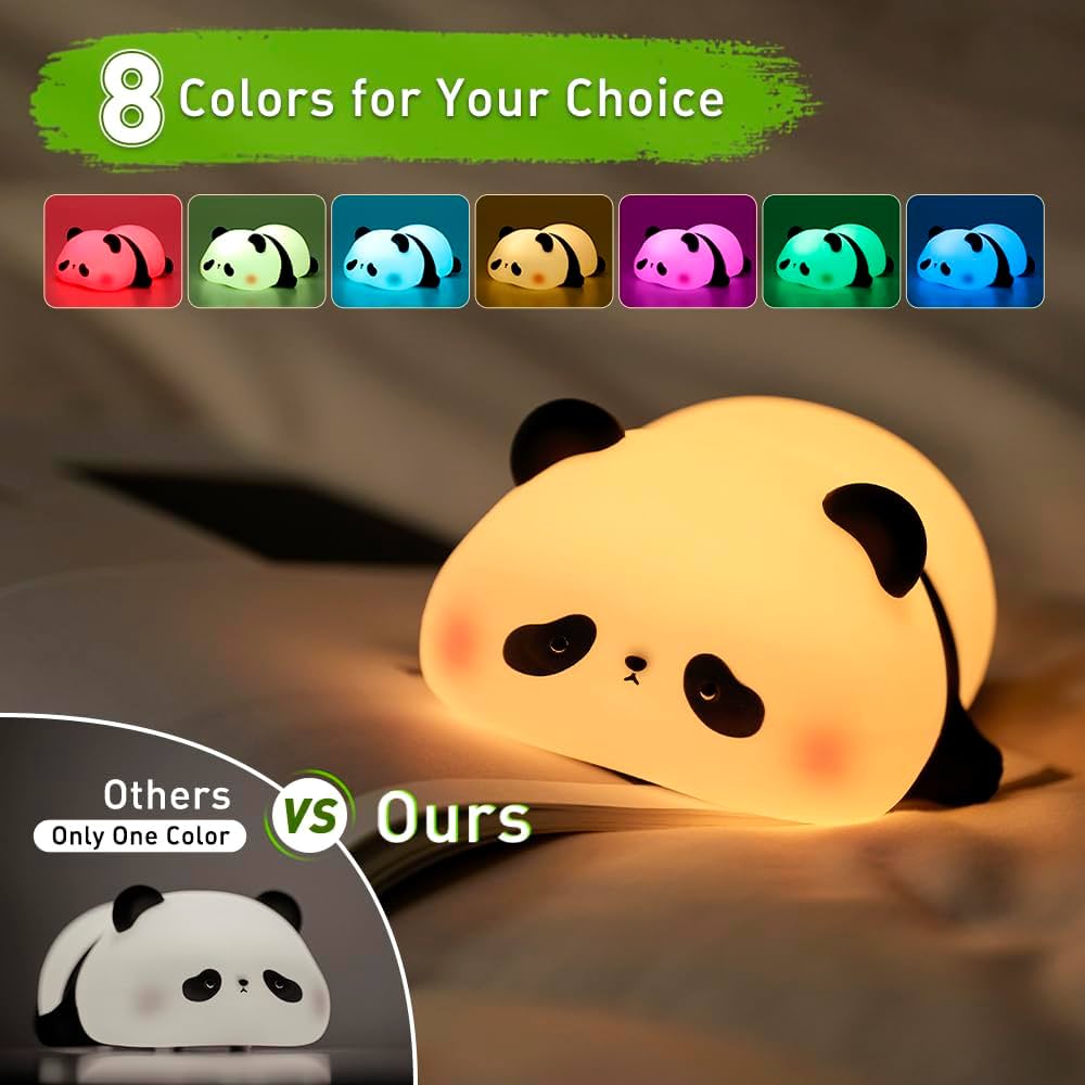 CUTE SILICONE LED NIGHT LIGHT USB RECHARGEABLE TOUCH CONTROL - PANDA