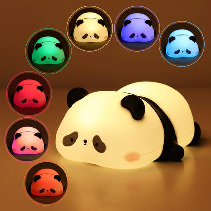 CUTE SILICONE LED NIGHT LIGHT USB RECHARGEABLE TOUCH CONTROL - PANDA