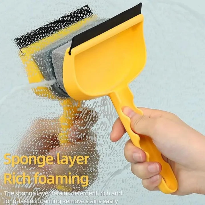 Multifunctional Glass Cleaning Brush Double Sided Sponge Brush Dual Purpose Wiper Household Window Cleaning Tool