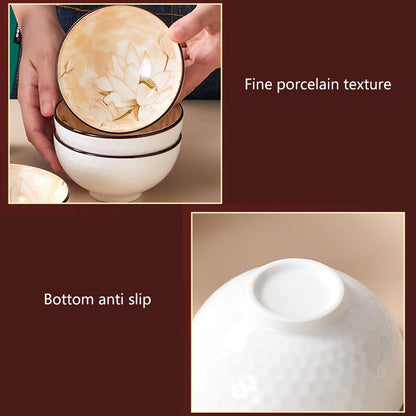Flower Pattern Porcelain Bowl Six Set