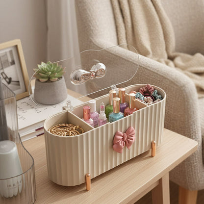 Cute Bow Knot 3 Grid Makeup Organizer