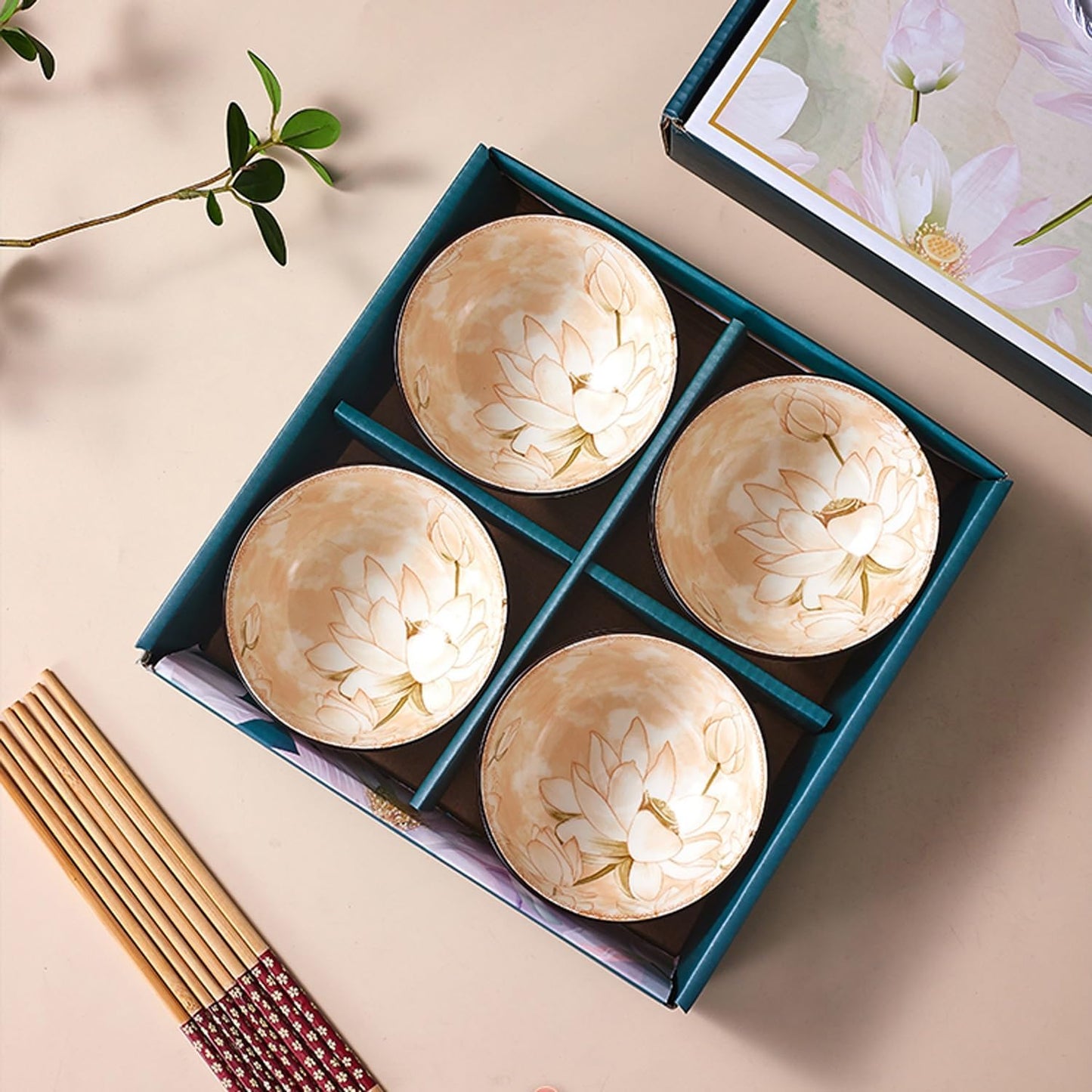 Flower Pattern Porcelain Bowl Six Set