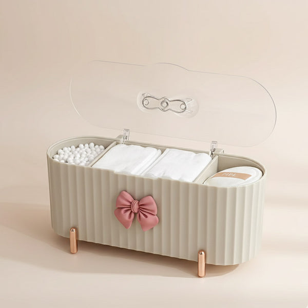 Cute Bow Knot 3 Grid Makeup Organizer
