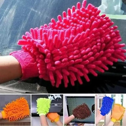 Microfiber Car Cleaning Cloth Towel Gloves Washing Cleaning Anti Scratch Car Washer Random Color