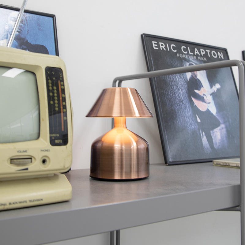 3 Colour Electro Plating Brushed Metal Mushroom Lamp