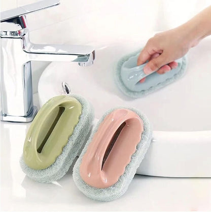 Plastic Cleaning Brush, Wall Sponge Brush, Strong Scouring Plastic Handle Washing Cleaning Brush